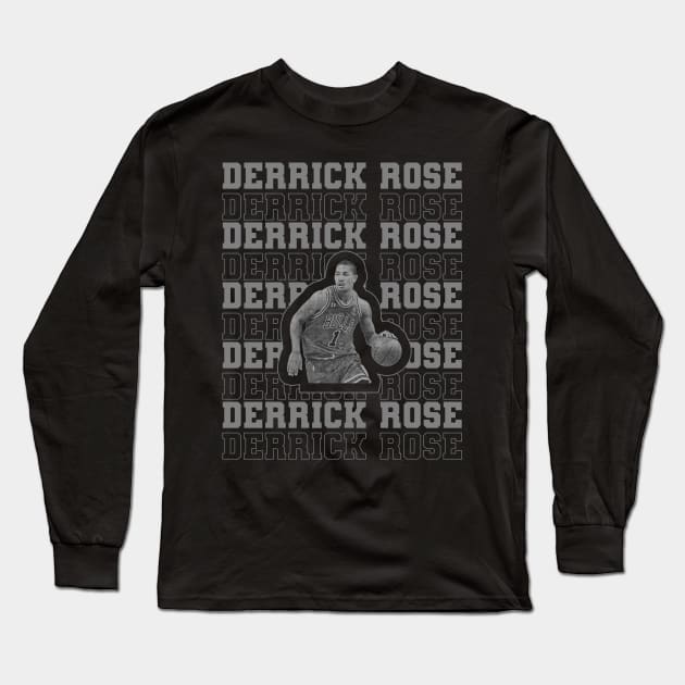 Derrick rose | Retro Long Sleeve T-Shirt by Aloenalone